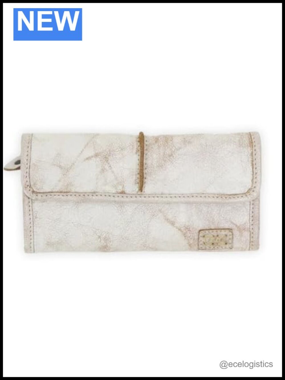 Vegetable Tanned Leather Flap Wallet Clutch with Card Slots and Coin Pocket